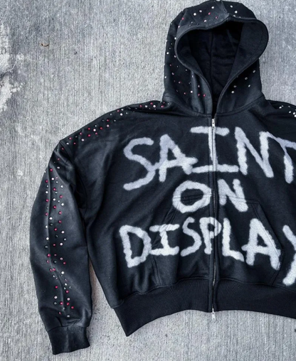 Saint On Display Zip-Up Hoodie