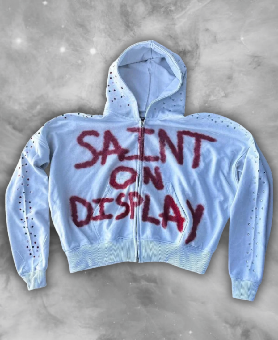 Saint On Display Zip-Up Hoodie