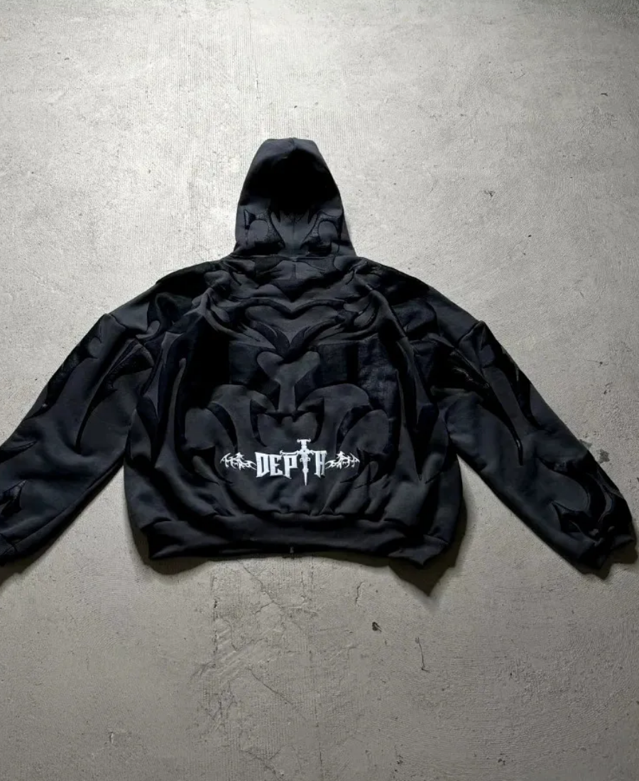 Tribal Depth Zip-Up Hoodie