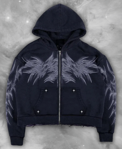 Infernal Crest Zip-Up Hoodie