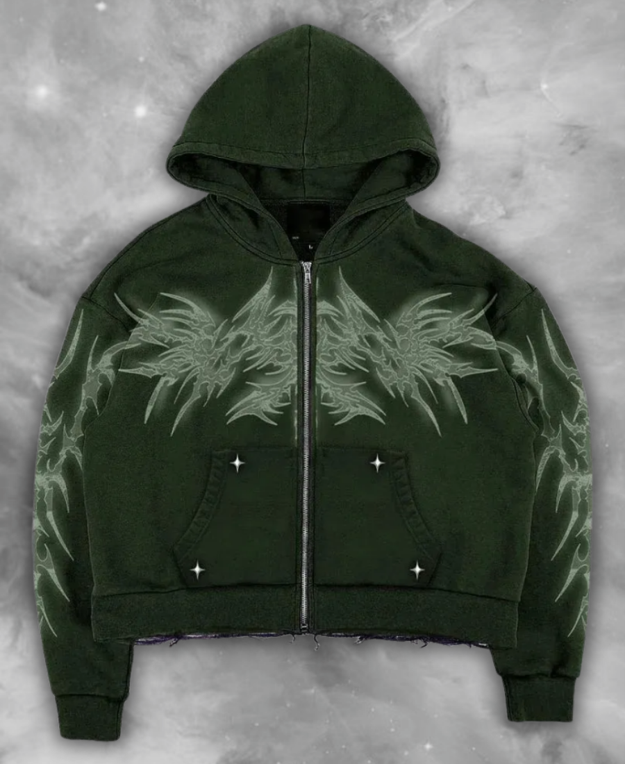 Infernal Crest Zip-Up Hoodie