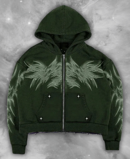 Infernal Crest Zip-Up Hoodie