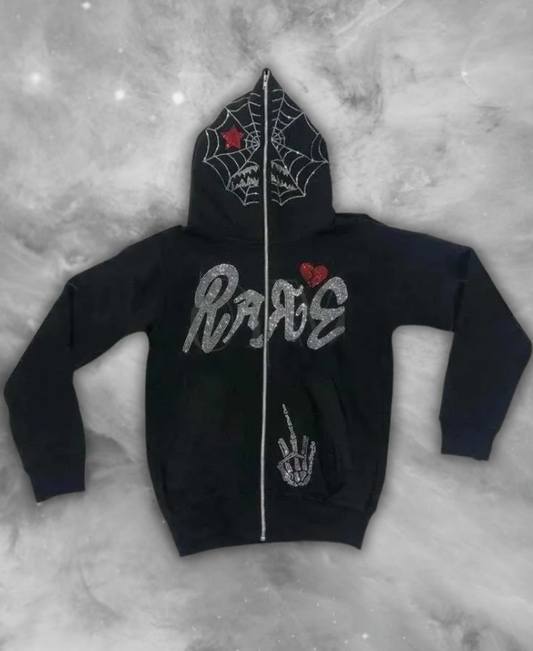 RAGE Web Zip-Up Hoodie