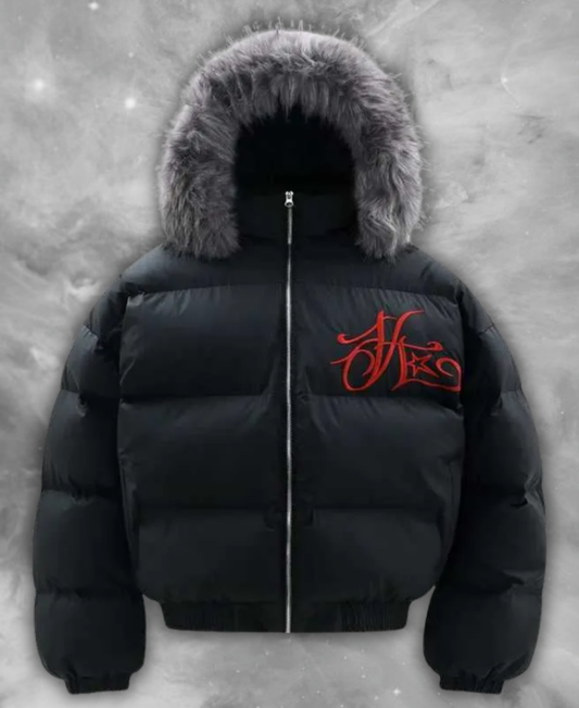 Fur Emblem Puffer Ceket