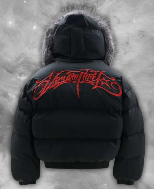 Fur Emblem Puffer Ceket