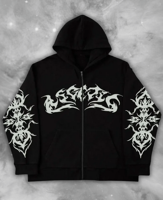 Hellbound Tribal Zip-Up Hoodie