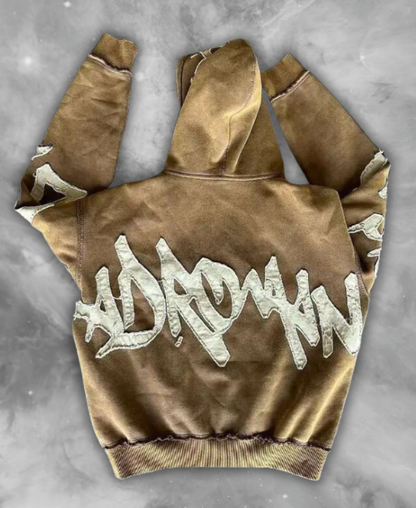 Blacked Out Arcs Zip-Up Hoodie