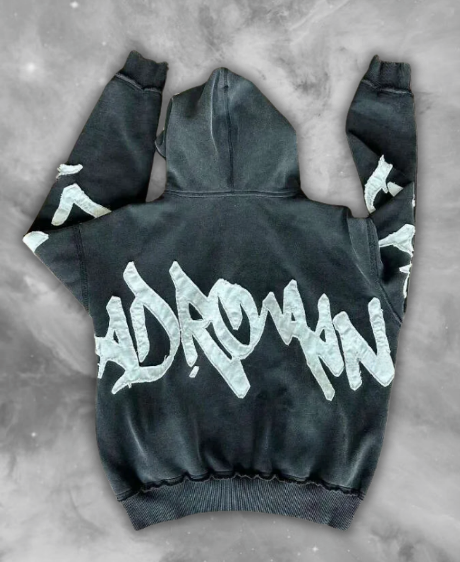 Blacked Out Arcs Zip-Up Hoodie