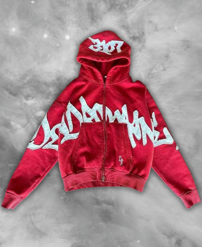 Blacked Out Arcs Zip-Up Hoodie