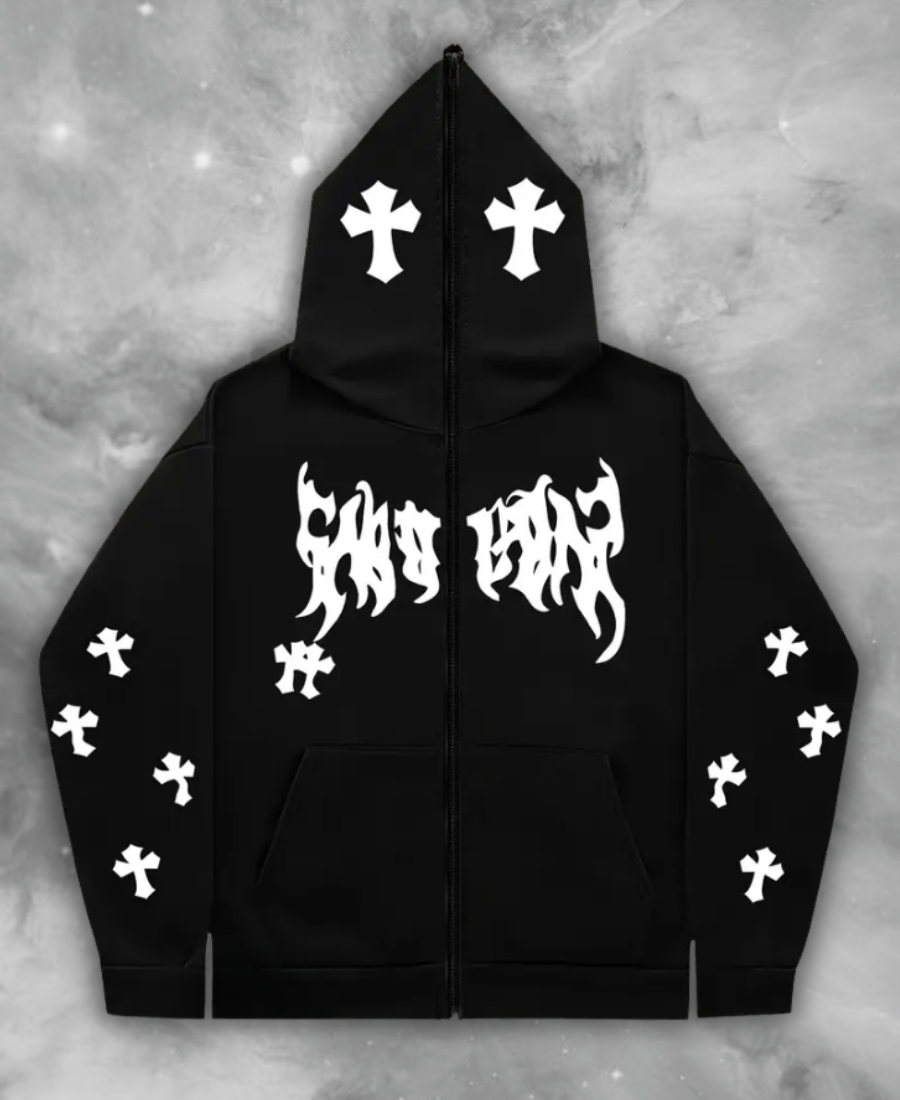 God Waves Zip-Up Hoodie