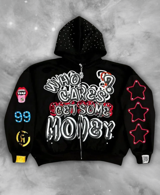 Blacked Out Arcs Zip-Up Hoodie