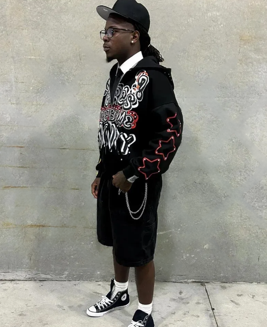 Blacked Out Arcs Zip-Up Hoodie