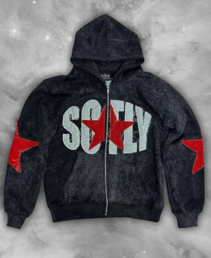SoFly Distressed Zip-Up Hoodie