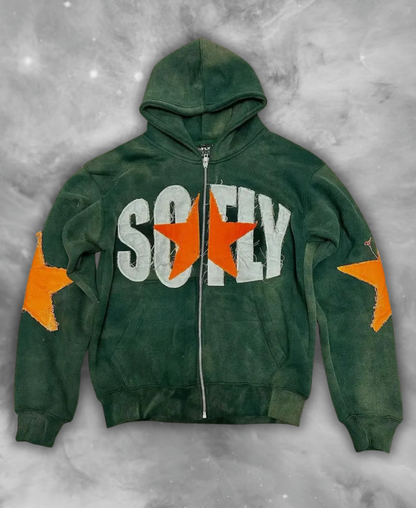 SoFly Distressed Zip-Up Hoodie
