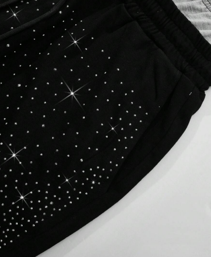 Rhinestone Blackfang Track Şort