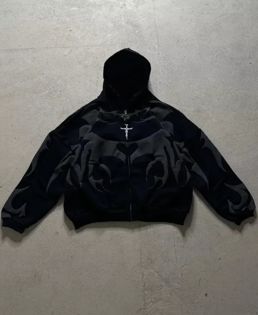 Tribal Depth Zip-Up Hoodie