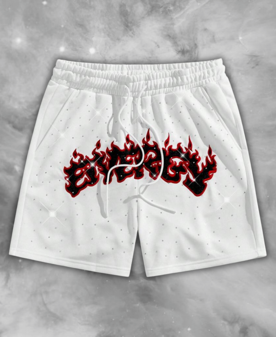 Energy & Fire & Rhinestone Şort