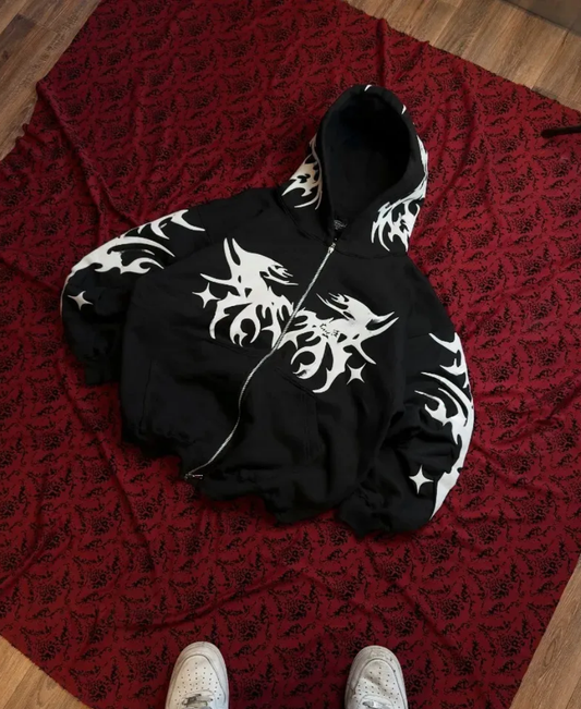 Chaos Marks Zip-Up Hoodie