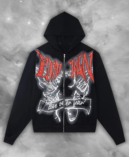 Red Revelation Zip-Up Hoodie