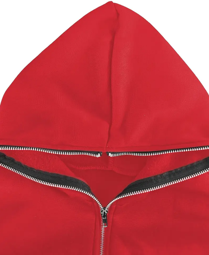 Devotion Red Zip-Up Hoodie
