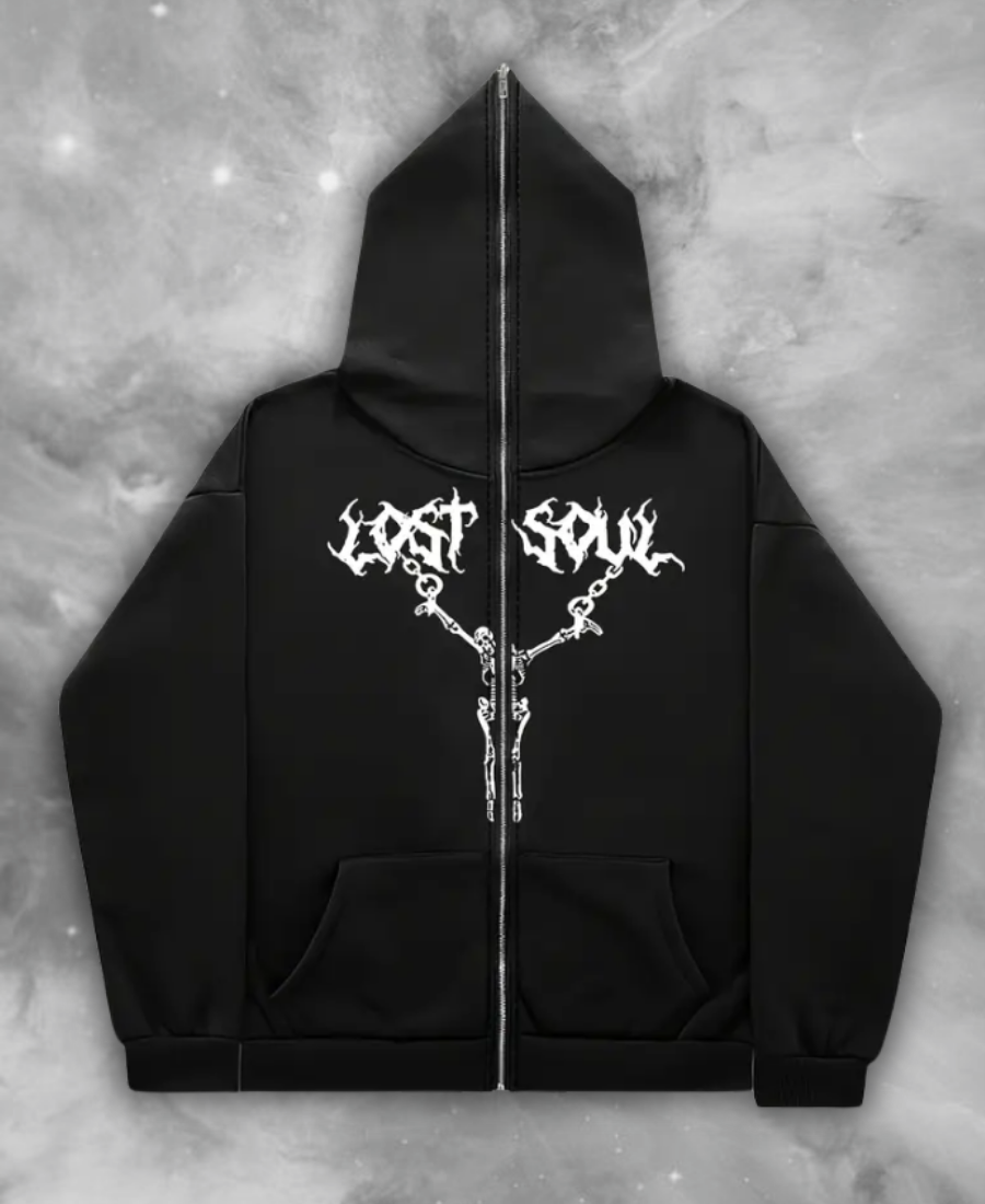 Lost Soul Skeleton Zip-Up Hoodie