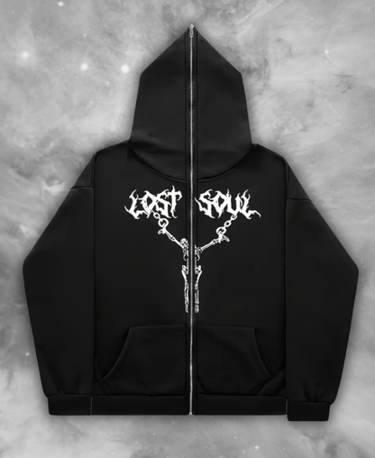 Lost Soul Skeleton Zip-Up Hoodie