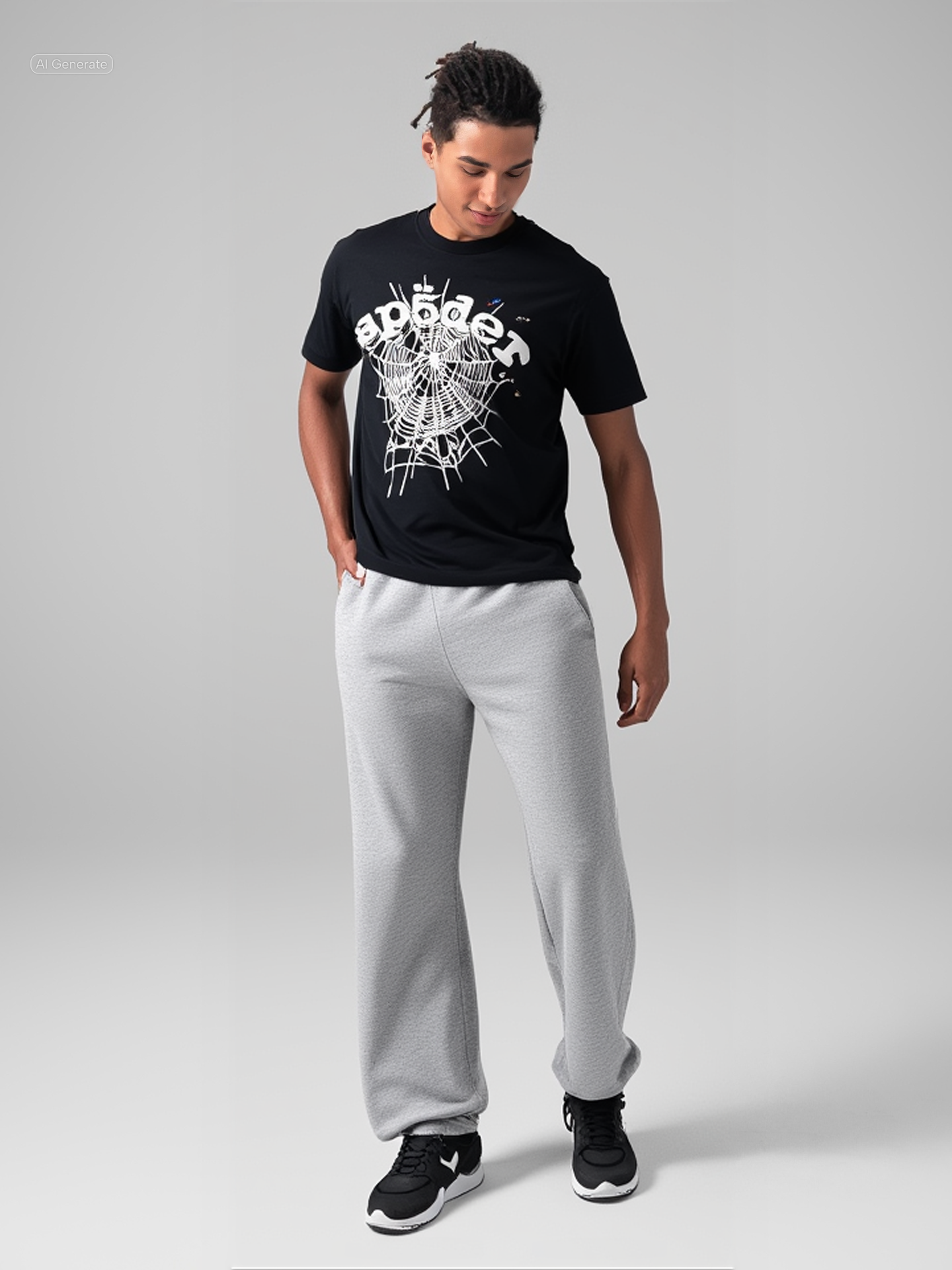 SP5DER Web Black Tee