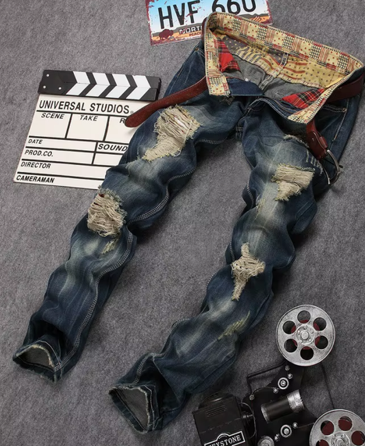 Ripped Rhinestone Pants