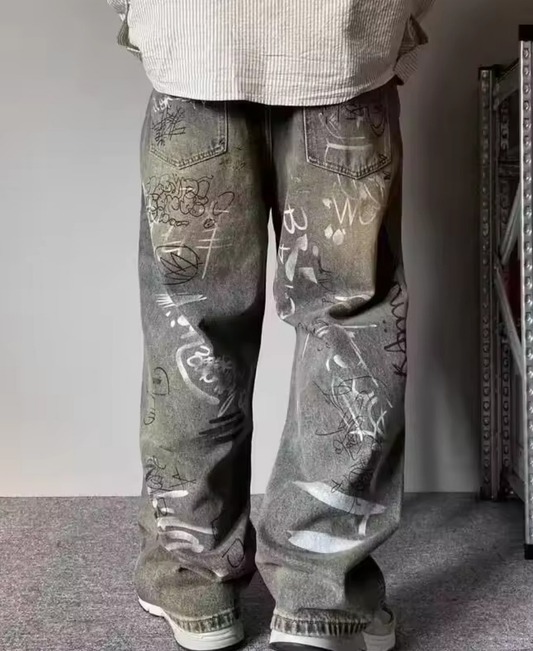 Grafitti Denim Baggy Pants