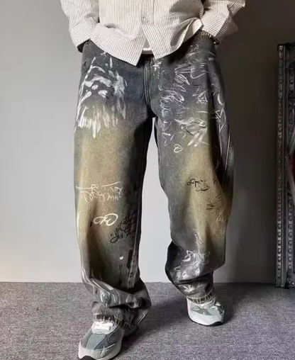 Grafitti Denim Baggy Pants