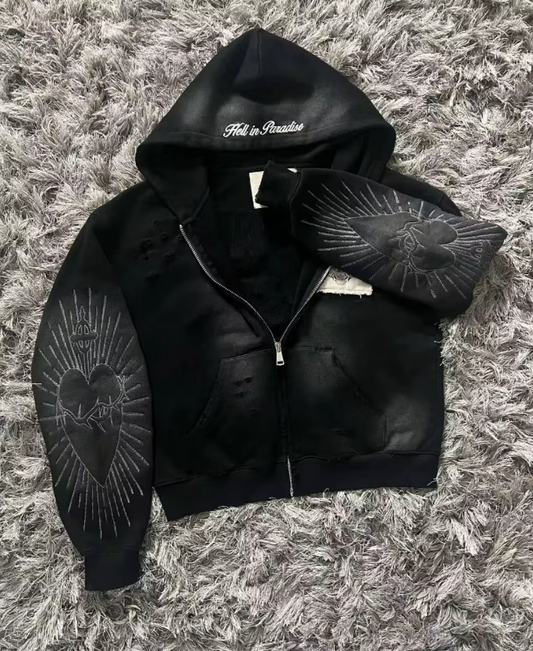 Hell In Paradise Zip-Up Hoodie
