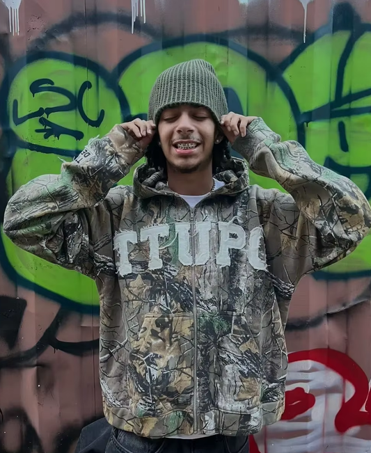 TTUPO Camouflage Zip-Up Hoodie
