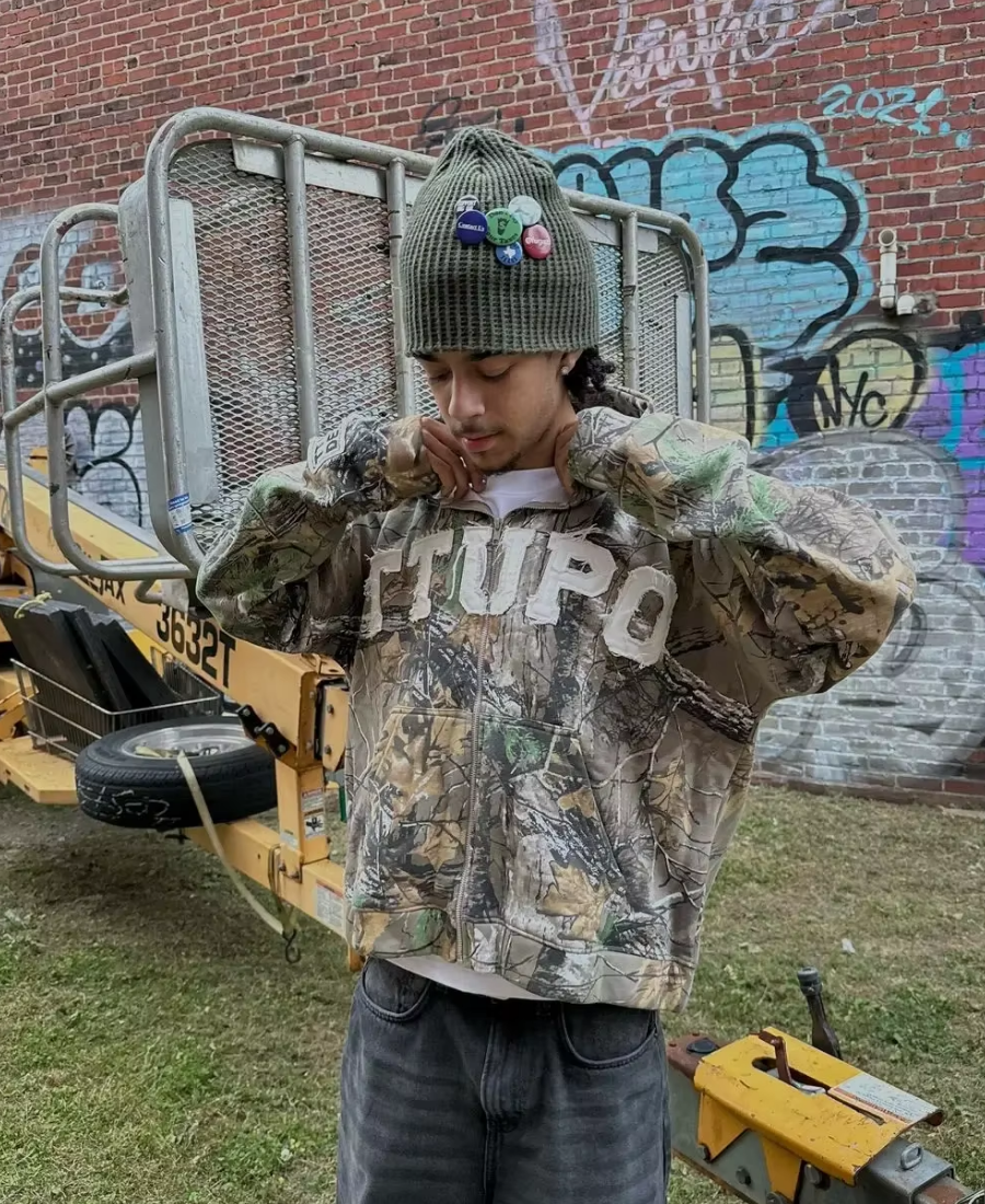TTUPO Camouflage Zip-Up Hoodie