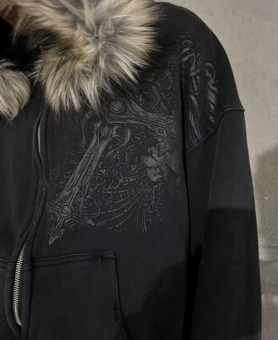 Vintage Furline Zip-Up Hoodie
