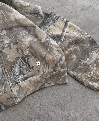 Camouflage Pattern Zip-Up Hoodie