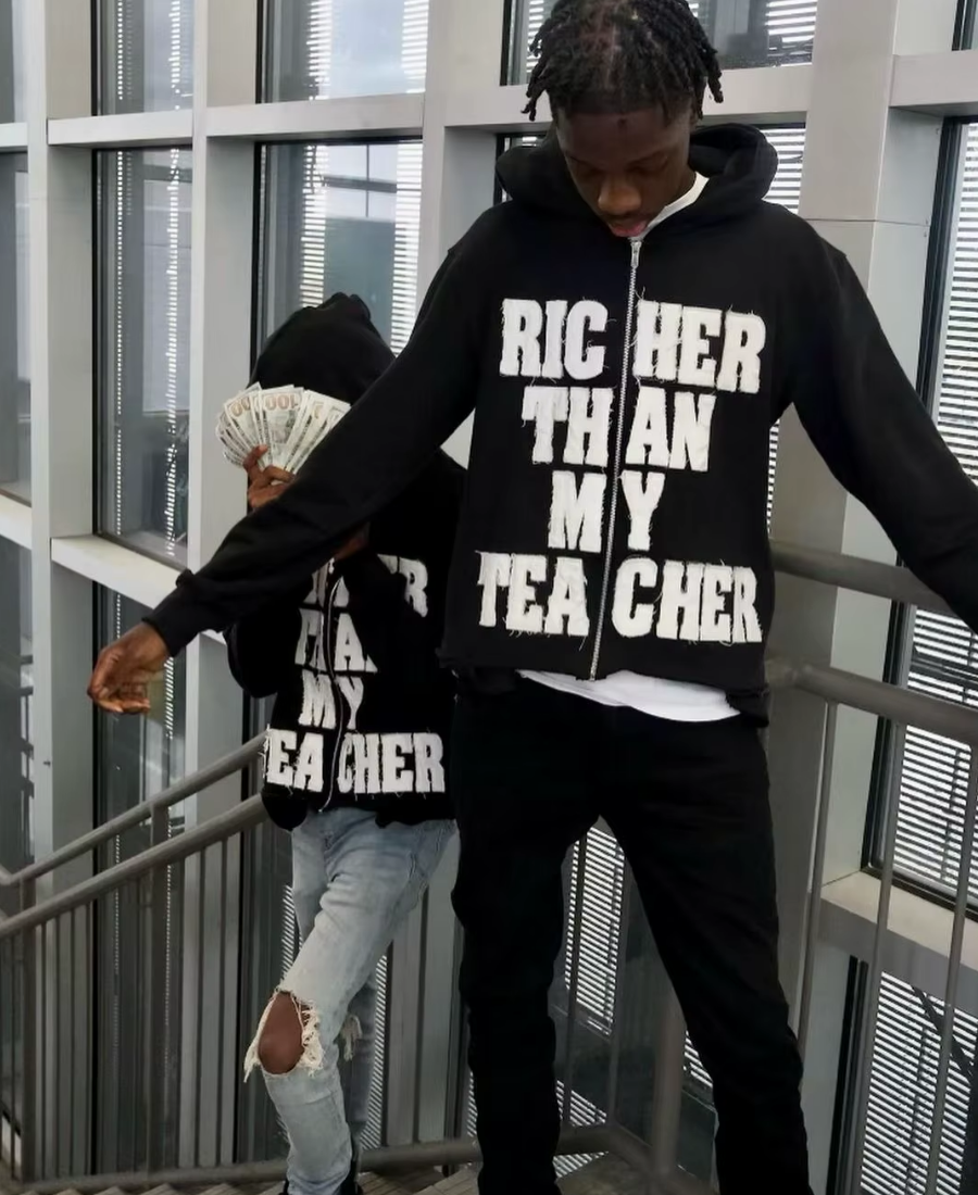 Richer Than Teacher Zip-Up Hoodie