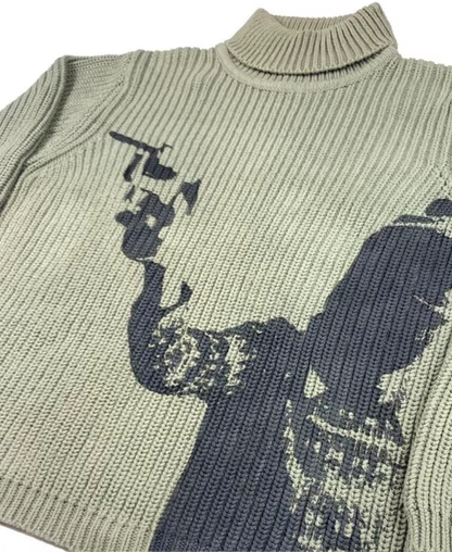 Vintage Armeegrüner Kazak