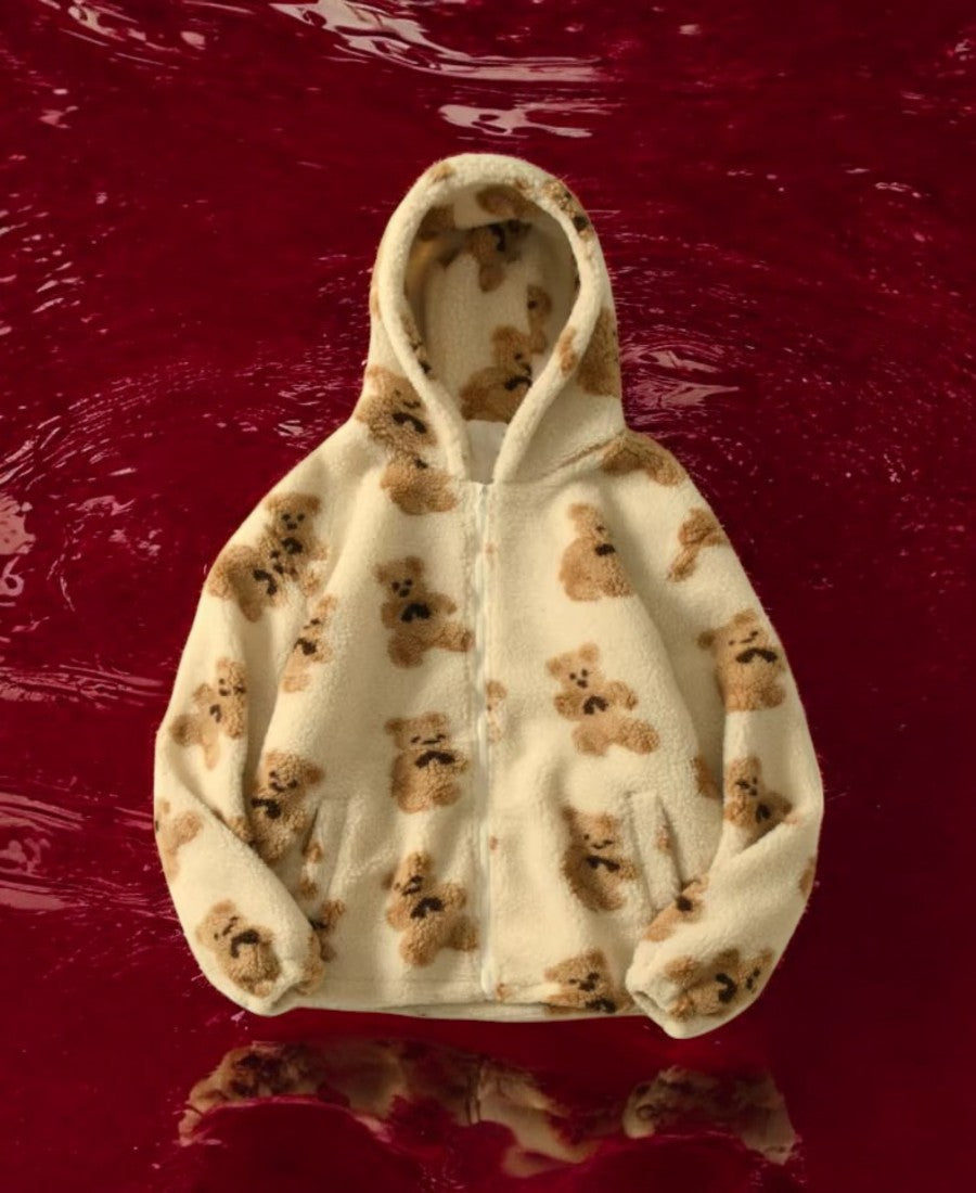 Teddy Bear Zip-Up Hoodie