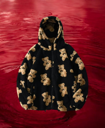 Teddy Bear Zip-Up Hoodie