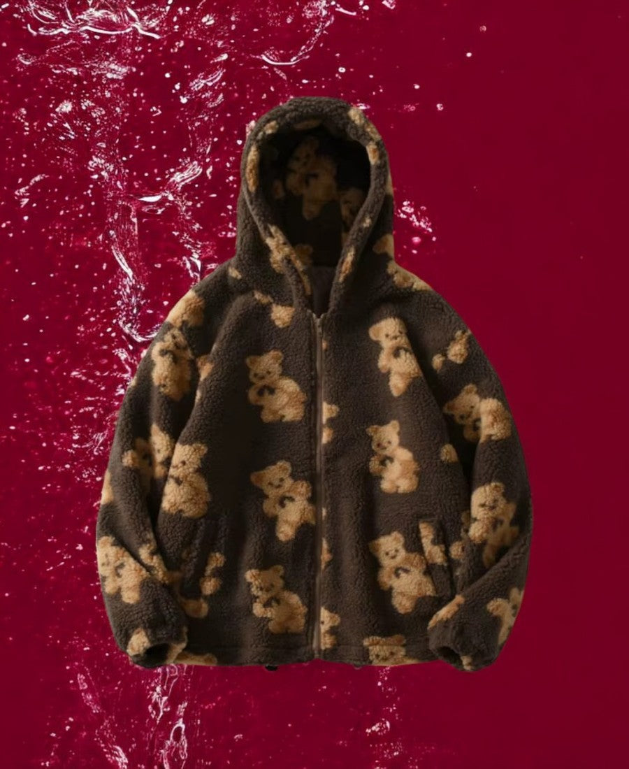 Teddy Bear Zip-Up Hoodie
