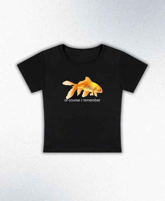 I Remember Goldfish Y2K Baby Tee