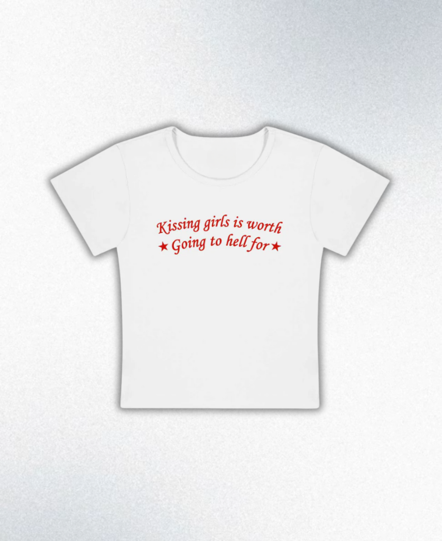 Kissing Girls Is Worth Y2K Baby Tee