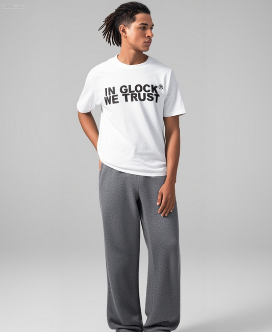 In Glock "We Trust" White Tee