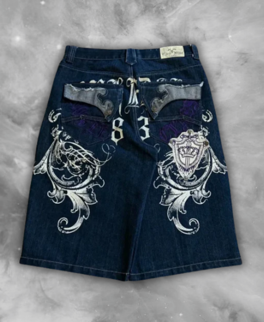 Raw "83 Blue" Kot Şort