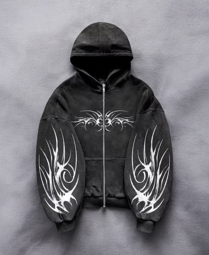 Grunge WB Zip-Up Hoodie