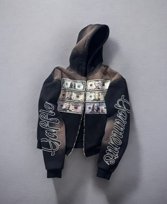 Money Garments Zip-Up Hoodie