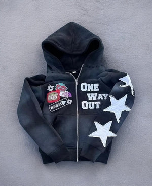 One Way Out "777" Zip-Up Hoodie