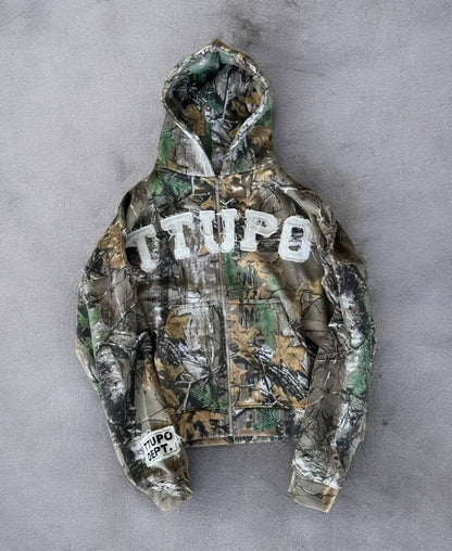 TTUPO Camouflage Zip-Up Hoodie