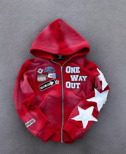 One Way Out "777" Zip-Up Hoodie