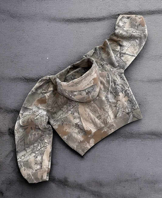 Camouflage Pattern Zip-Up Hoodie